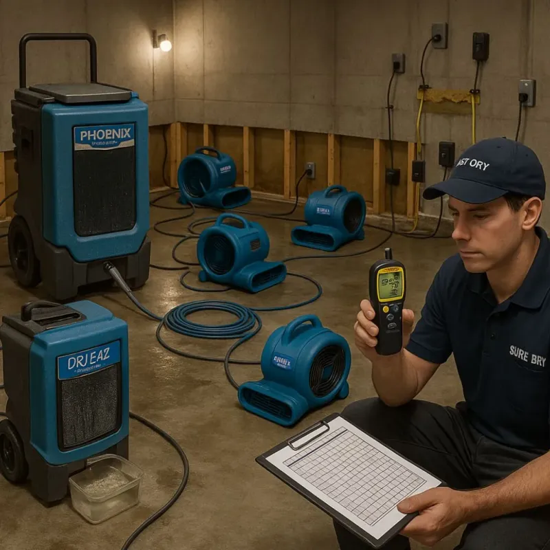 Structural Drying and Dehumidification process in Winnsboro Mills, SC